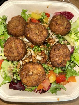 Hot falafel & salad   at Plantarium Cafe in Stratford-upon-avon