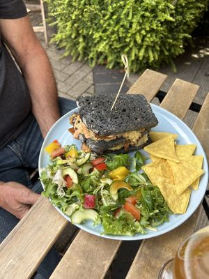 My father thoroughly enjoyed his tofu Reuben and he also joined the clean plate club. 😊  at Plantarium Cafe in Stratford-upon-avon