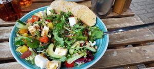 This exquisite salad was pretty before I started on it. But it was tasty from first bite to last at Plantarium Cafe in Stratford-upon-avon