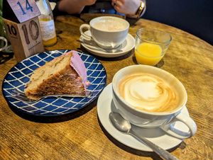 Chai latte, lotus biscoff coffee and cake ❤️ at Plantarium Cafe in Stratford-upon-avon