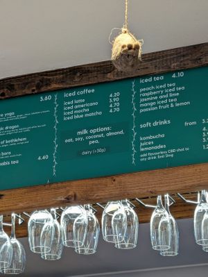 Appreciated the extra charge for dairy milk, lollll at Plantarium Cafe in Stratford-upon-avon