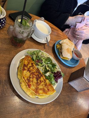Omelette and breakfast ciabatta - highly recommend both   at Plantarium Cafe in Stratford-upon-avon