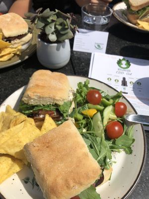 Vegan Steak Ciabatta Sandwich 😋👍 at Plantarium Cafe in Stratford-upon-avon