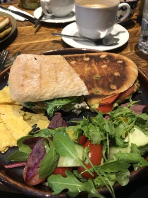 Steak ciabatta and cheese pesto focaccia 🤗 at Plantarium Cafe in Stratford-upon-avon