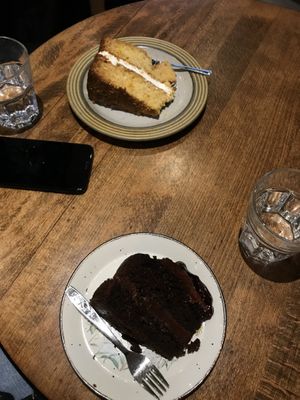 Chocolate and lemon cakes at Plantarium Cafe in Stratford-upon-avon