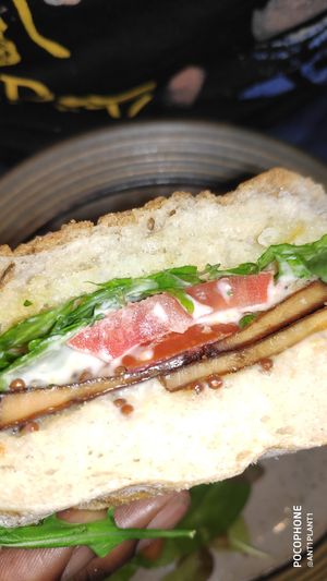 Tofu Steak Panini close up at Plantarium Cafe in Stratford-upon-avon