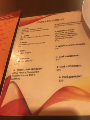 Drinks at Bhaji in Queretaro