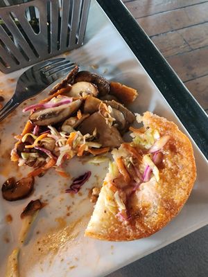 This was all of the slaw and mushrooms. at SeaQuake Brewing in Crescent City