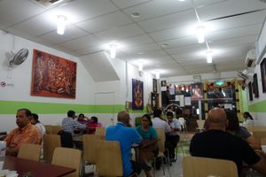 shop interior.  business is good!  at Sri Rajya Lakshmi Narasimha Vegetarian in Central Singapore