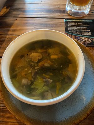 Veggie soup at Conejo en la Luna in San Juan Teotihuacan