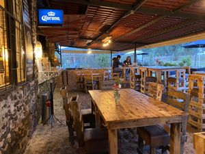 Outdoor seating  at Conejo en la Luna in San Juan Teotihuacan