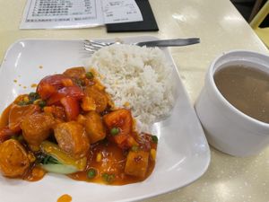 One of the dishes from their lunch menu :/ at Good Vegetarian Restaurant 上善素餐廳 in Hong Kong Island