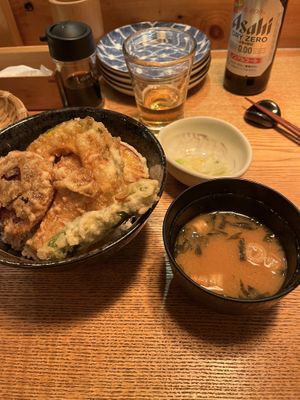 The tempura rice   at Gonpachi - Asakusa Azumabashi in Tokyo