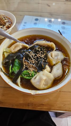 Mushrooms broth dumplings at Su Shan Mian 素山面素食 - 雅仕苑店 in Chengdu