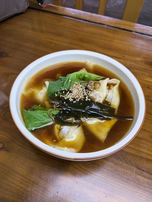 Mushroom dumpling soup   at Su Shan Mian 素山面素食 - 雅仕苑店 in Chengdu