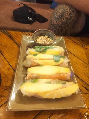 Vegan rolls at T-Pub in Ninh Binh