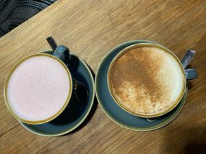 Hot drinks  #Veganuary at Better Food - Wapping Wharf in Bristol