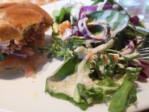 Vegan burguer at The Duke Of Wellington in Durham