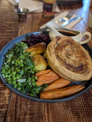 Mushroom and Spinach Wellington (Sunday Menu) at The Duke Of Wellington in Durham