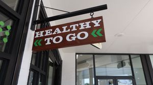 Outside at Flower Child in Addison