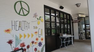 Wall art at Flower Child in Addison