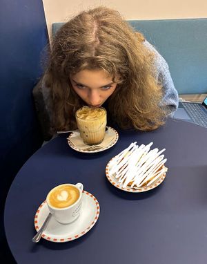 iced decaf oat latte & an oat espresso macchiato   at Cafezal in Milan