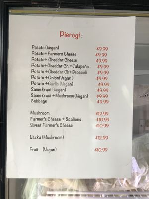 So many vegan options for the frozen pierogi to-go!   at Polska Chata in Rochester