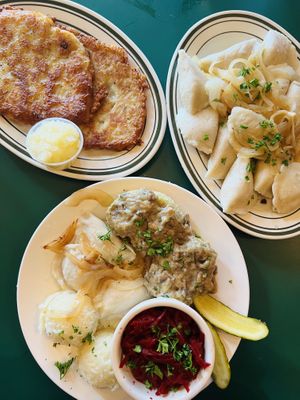 Potato pancakes, all you can eat pierogi, vegan special 10/8/22   at Polska Chata in Rochester