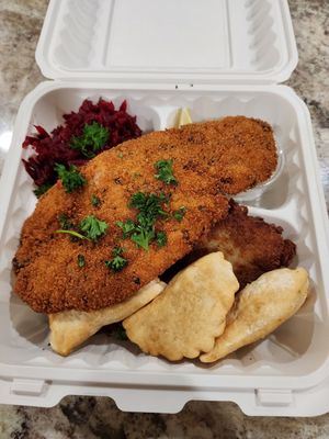 Vegan fish fry at Polska Chata in Rochester