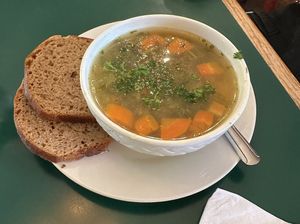 My friend got the pickle soup and it was so good!  at Polska Chata in Rochester