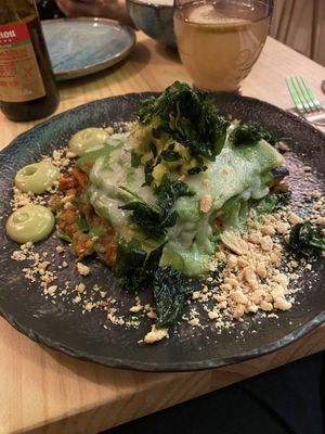 Lasagne at Avocado Love in Madrid