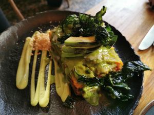 Avocado lasagne at Avocado Love in Madrid