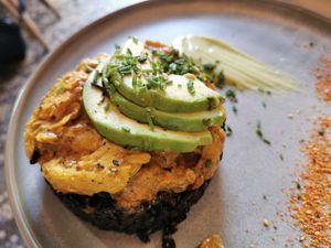 Heura curry at Avocado Love in Madrid