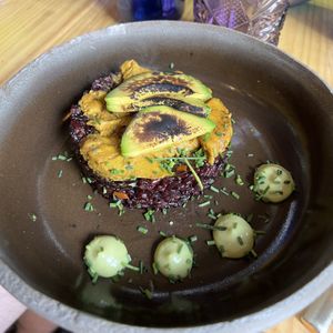 curry with black rice and grilled avo  at Avocado Love in Madrid