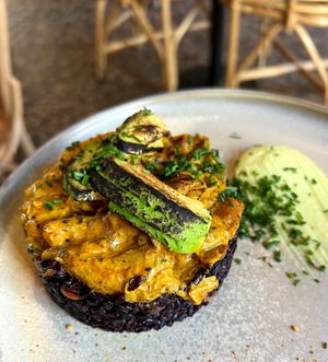 Curry and rice  at Avocado Love in Madrid