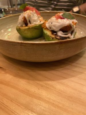Grilled avocado at Avocado Love in Madrid