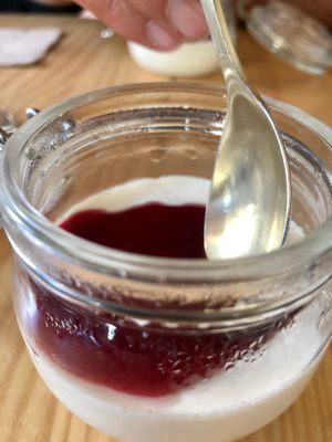 Vegan panna cotta at Avocado Love in Madrid