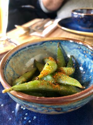 Edamame in seasoned salt (snack) at Avocado Love in Madrid