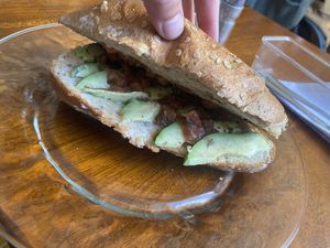 Vegan sandwich from the breakfast combo   at Atavico Cafe in Quito