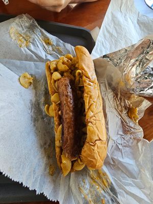 Sausage with Mac and cheese at Refocused in Baltimore