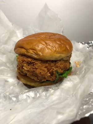 Vegan “chicken” sandwich  at Refocused in Baltimore