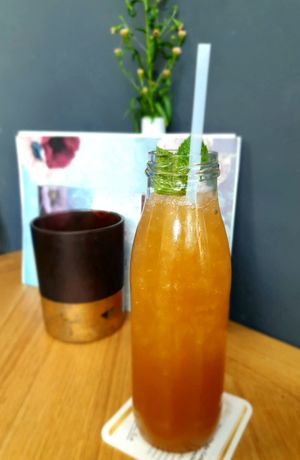 Homemade ice tea peach at Wilma Wunder in Dusseldorf
