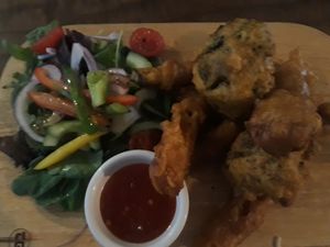 Vegetable tempura which was delicious. The veg was really chunky at Inn on the Pond in Redhill