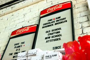 does not actually sell cola. at FINE & RAW in Brooklyn