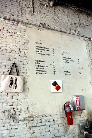 Cafe menu. at FINE & RAW in Brooklyn