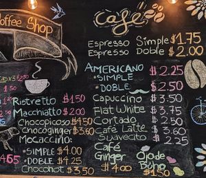 Menu page 2 of 2, February 2023 at Vegano De Altura in Quito