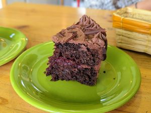 Chocolate cake at Vegano De Altura in Quito