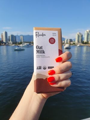 Oat milk at Raaka Chocolate in Brooklyn