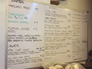 Menu at I-tal Garden in New Orleans