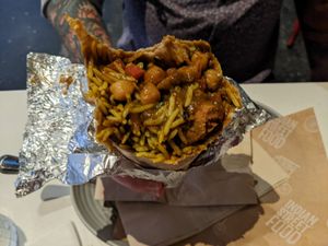 Hella Vegan Burrito with wheat tortilla at Curry Up Now in Oakland